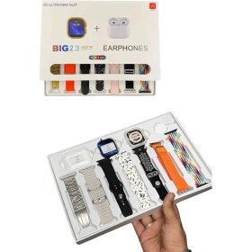 Resim Pileli Store Akıllı Saat ve Air Pro Kulaklık 7 Kordonlu Çok Fonksiyonlu Ikili Set 