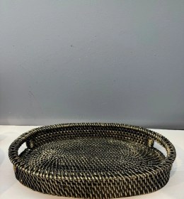 Resim Dekoratif Polyester Hasır Tepsi Gold Eskitme 