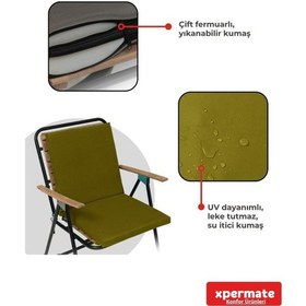 Resim Xpermate 6'lı Arkalıklı Sandalye Minderi Fermuarlı 40x40 Yeşil 