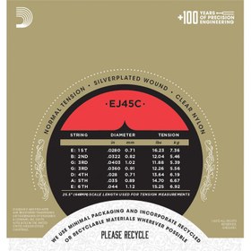 Resim D'Addario EJ45C Pro-Arte Composite Normal Tension Klasik Gitar Teli 