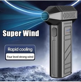 Resim Dashanshop Jkuoo 4000mah 2 Pil Tip A Taşınabilir El Tipi Turbo Üfleyici Yüksek Hızlı Fırçasız Motor Kamp Araç Toz Kar Temizleme 