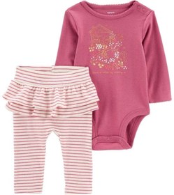 Resim Carter's Carters Kız Bebek 2'li Body Pantolon Set 