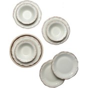 Resim Tabak Evi Stoneware Antik 6 Kişilik 24 Parça Yemek Takımı Karışık Desenli 