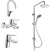 Resim Artema Kare Başlıklı Solid S Batarya Seti + System Rain Tepe Ls25 Duş Seti Krom 