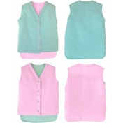 Resim Müslin Bebek Yelek Organik 0 - 12 Ay Mint 