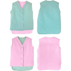 Resim Joyous Mom Kids Müslin Bebek Yelek Organik 0 - 12 Ay Mint 