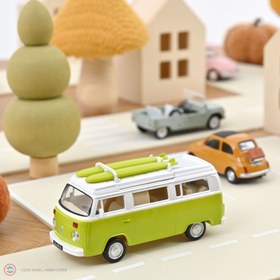 Resim 1:43 Norev 1973 Volkswagen T2 Combi Sage Green Jet Car 