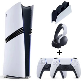 Resim Sony Playstation 5 Pro 2 TB YD + 2 Kol + Pulse 3D  Kulaklık + Şarj istasyonu 