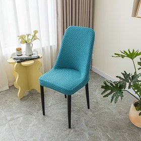 Resim 1 adet Vintage Tarzı Esnek Jakarlı Sandalye Kılıfı, Düz Renk Suni Kadife Kaydırmalı, Polyester, Makinede Yıkanabilir, 200-250gsm, Ofis Masa Sandalyeleri ve Bilgisayar Sandalyeleri ile Uyumlu 