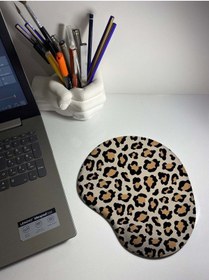 Resim Leopar Desenli Bilek Destekli Mouse Pad Mousepad 