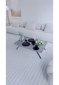 Resim Toprak Dikdörtgen Katlanabilir Yer Sofrası Laptop Masası 