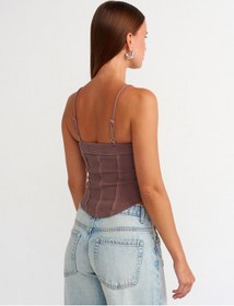 Resim Dilvin Crop Top 101a20794 Kahve 