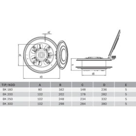 Resim Bvn Bahçıvan Bk 160 Aksiyel Kapaklı Duvar/pencere Aspiratörü (450M³/H) 