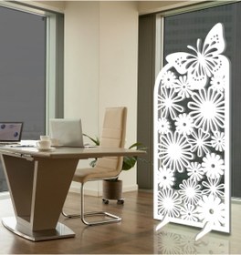 Resim Liar Dekor Liar Ahşap Seperatör (Paravan) - KSP-222 - (10 mm) - (59 cm x 139 cm) - (Beyaz) 