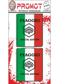 Resim Piaggio Uyumlu 3d Damla Logo Sticker 3 