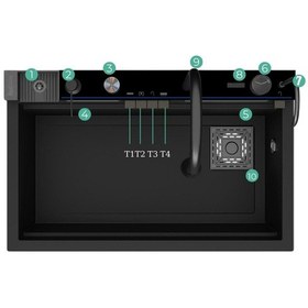 Resim Real Stone Victoria Granit Akıllı Eviye Seti 75.5 x 47 CM Siyah 