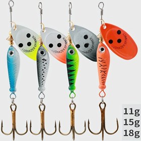 Resim 1 adet Yapay Pullu Spinner Yem, Metal Biyonik Dönen Balıkçılık Cazibesi, Olta Takımı Aksesuarları, 11g / 15g / 18g (0.39oz / 0.53oz / 0.63oz) 