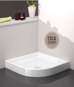 Resim Esca 80x80 Oval Monoblok Duş Teknesi H-12 Cm Yükseklik Kaliteli Sert Akrilik - Duşakabin 