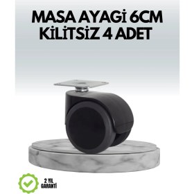 Resim Belle Fusion Mey Ithalat® Halı ve Beton Uyumlu Kilitsiz Mobilya Tekerleği 4’lü 