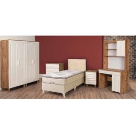 Resim Bohem Genç Oda Takımı Çam Krem Beyaz 