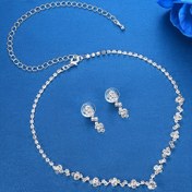 Resim Zarif Bohem Tarzı 925 Gümüş Boncuklu Kolye ve Küpe Seti, Parlayan Rhinestones ile - Düğünler ve Resmi Etkinlikler için Mükemmel, Resmi Etkinlik Aksesuarları | Bohem Takı Seti | Detaylı Boncuk İşlemi, Kolye Küpe Seti 