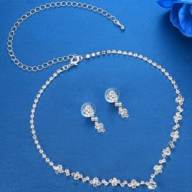 Resim Zarif Bohem Tarzı 925 Gümüş Boncuklu Kolye ve Küpe Seti, Parlayan Rhinestones ile - Düğünler ve Resmi Etkinlikler için Mükemmel, Resmi Etkinlik Aksesuarları | Bohem Takı Seti | Detaylı Boncuk İşlemi, Kolye Küpe Seti 