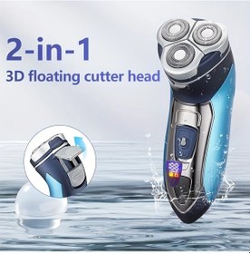Resim Xuweiwei 2 İn 1 3d Yüzer Erkek Tıraş Makinesi Black Ultra Temiz Led Ekran Ipx6 Type C Şarj Sakal Trimmer Yüz Tıraşı Hediye 