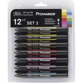 Resim Winsor & Newton Promarker Kalem Seti 12 Renk Set 2 