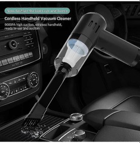 Resim Araba Elektrikli Süpürge, 1500mah Pil İle Usb Şarj Edilebilir Kablosuz Elektrikli Süpürge 9000pa Güçlü Emiş Sessiz Hafif El Tipi Elektrikli Süpürge 4377 