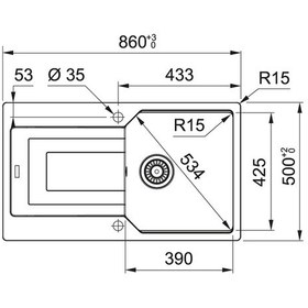 Resim Franke Urban Ubg 611-86 Bianco Granit Eviye 