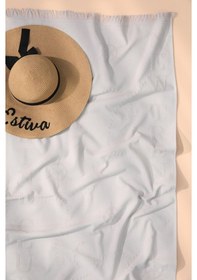 Resim Favora Trend %100 Pamuk Kabartmalı Plaj Havlusu - Bej 