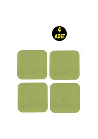 Resim 4 Adet Haki Renk Kum Desen Ahşap Türk Kahvesi Fincan Çay Kupa Ev Ofis Bardak Altlığı Altlık Haki 