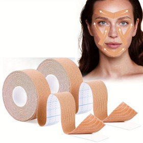Resim 1 Rulo Gece Kullanımı İçin Yüz Bandı - Kokusuz Yüz ve Alın Kırışıklık Azaltma için Izgara Desenli Yapışkanlı Myofascial Lift Bant, İnce Bej Bakım, Kırışıklık Giderici, Dayanıklı Yapışkanı 