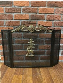 Resim Geyik Desenli Şömine Siperlik . Şömine Aksesuarları 