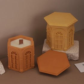 Resim 3D Avrupa Roma Kalesi Sütunu Mum Kalıbı Silikon - Kendin Yap Kalın Alçı Ev Dekor Dökümü 