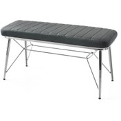 Resim Retro Ayaklı Babyface Kumaşlı Bench Puf Gri 