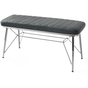 Resim Retro Ayaklı Babyface Kumaşlı Bench Puf Gri 