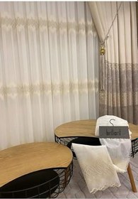 Resim Titanum Nakışlı 1/3 Sık Pile Tül Perde,Krem 100 X 260 