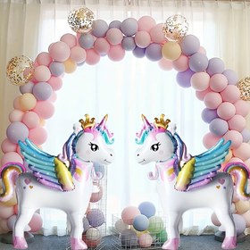 Resim 31 İnç Ayakta Yaylı At Balonu Alüminyum Balon At Temalı Parti Balonu Doğum Günü Partisi Süslemesi Yaz Toplanma Partisi Süslemesi, Parıldayan Detaylarla Kendinden Kapamalı Balonlar, Doğum Günü Partisi Süslemesi | Sihirli Parti Süslemesi | Kendinden Kapamalı Balonlar 