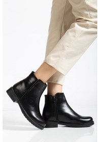 Resim 02-3033 Siyah Kırışık Rugan Fermuarlı Günlük Kadın Bot Diğer 