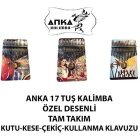 Resim Anka Özel Resim Baskılı Kayın Ağacı Özel Üretim 17 Sesli Kalimba 