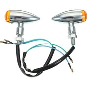 Resim Lasonstiges 1 Çift 12v 13 Led Motosiklet Bullet Dönüş Sinyali Işık Lambası Honda / Yamaha / Suzuki / Kawasaki Krom / Siyah 