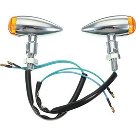 Resim Lasonstiges 1 Çift 12v 13 Led Motosiklet Bullet Dönüş Sinyali Işık Lambası Honda / Yamaha / Suzuki / Kawasaki Krom / Siyah 