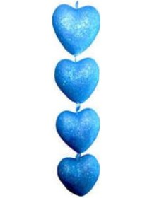 Resim Orta Süs Kalp Sarkık Mavi 12 Li 1 Set 