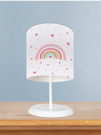 Resim Mekta Home Bebek Ve Çocuk Odası Gökkuşağı Ve Kalp Desenli Abajur 
