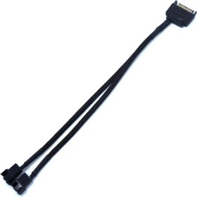 Resim Alfais 4596 Sata Power To Fan Çevirici 2 Port Y Pin Pwm Çoklayıcı Splitter Fan Kablosu 