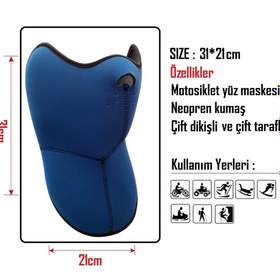 Resim Motosiklet Neopren Termal Maske Ergonomik ve Rahat Tasarım N11.123 