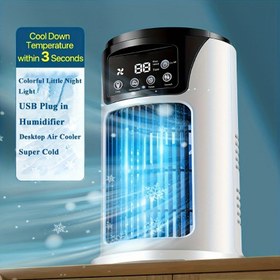 Resim Taşınabilir Klima, Nemlendirici Fan - USB Güçlü, Pil Gerektirmez, 6 Hız Ayarı, Soğutma Klima Fanı, İç ve Dış Mekan Kullanımı İçin Uygun, Ofis ve Ev İçin Kompakt Tasarım, Şık Beyaz ve Mavi, Taşınabilir Nemlendirici | Moda Gadget | Dayanıklı Plastik, Masaüstü Fan, Ultra Soğuk Hava, 6 Hız Ayarı, Ofis ve Ev İçin Temel, Sessiz Klima Fanı, 5 Önemli Tatil İçin İdeal Hediye (Noel, Cadılar Bayramı, Paskalya, Sevgililer Günü, Şükran Günü) 