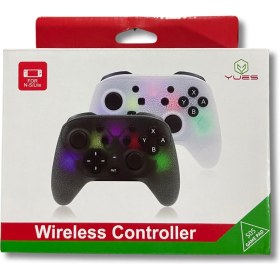 Resim Yues Nintendo Switch Pro Controller Oyun Kolu – LED Işıklı Siyah, Switch / Lite / OLED / PC / Android Uyumlu 