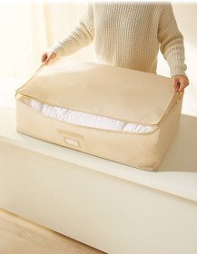 Resim Ocean Home Textile 2'li Mega Boy Bej Balıksırtı Baza Altı Hurç Set 74 x 46 x 22 cm 